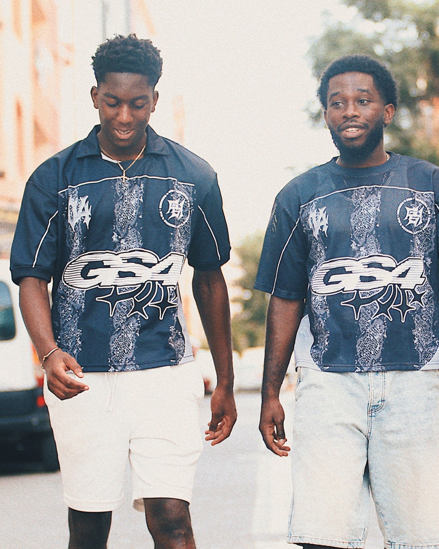 GS4 Collared Snakeskin Jersey Black