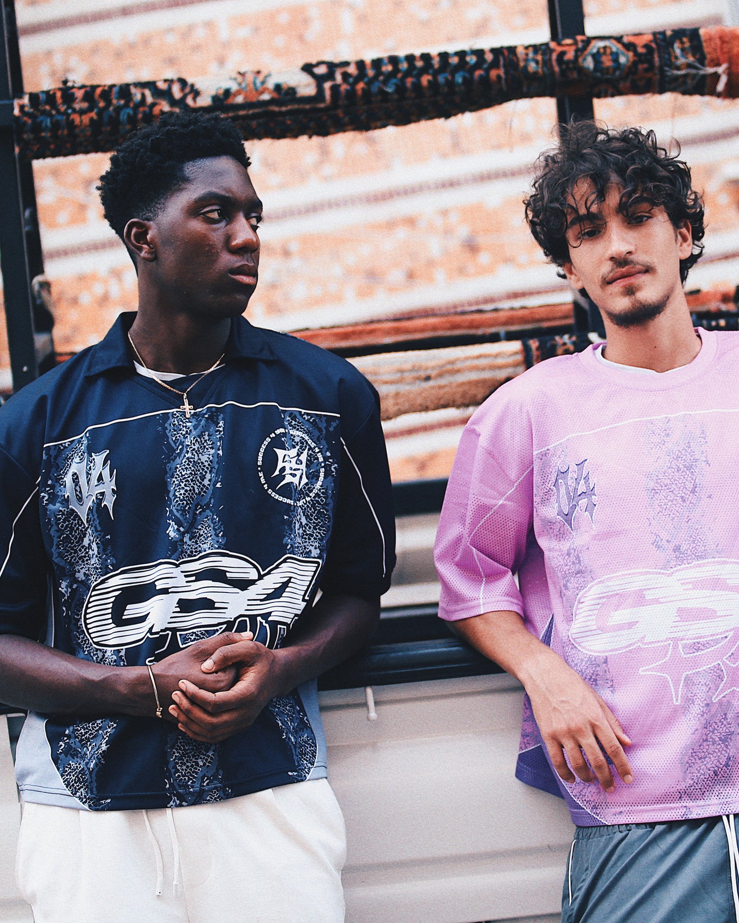GS4 Collared Snakeskin Jersey Black