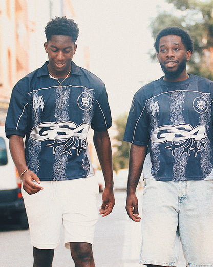 GS4 Collared Snakeskin Jersey Black